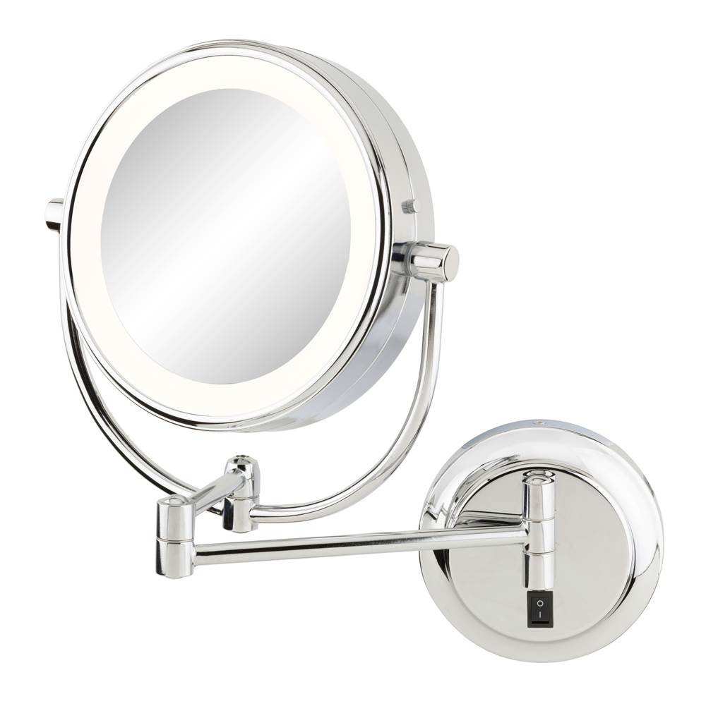 General Plumbing Supply DistributionAptationsNeomodern Magnified Makeup Mirror With Switchable Light Color in Chrome