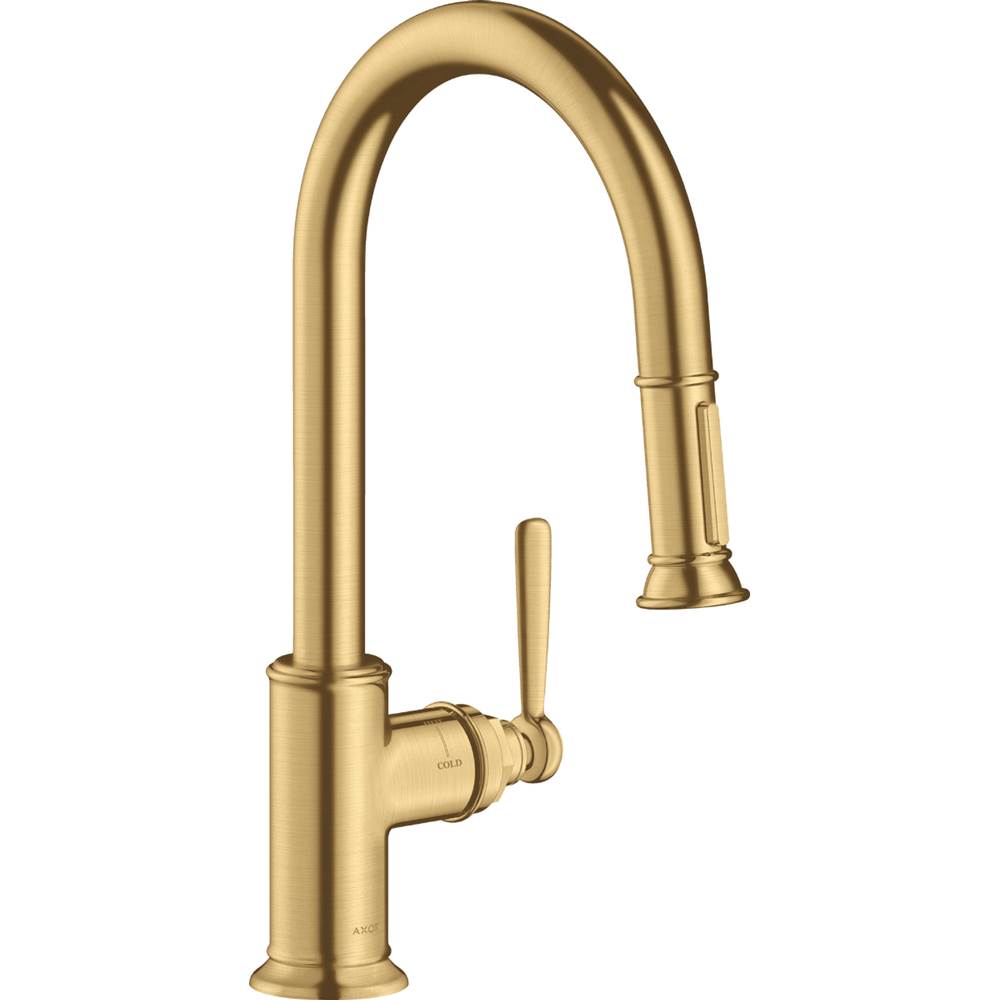 General Plumbing Supply DistributionAxorMontreux Prep Kitchen Faucet 2-Spray Pull-Down, 1.75 GPM in Brushed Gold Optic