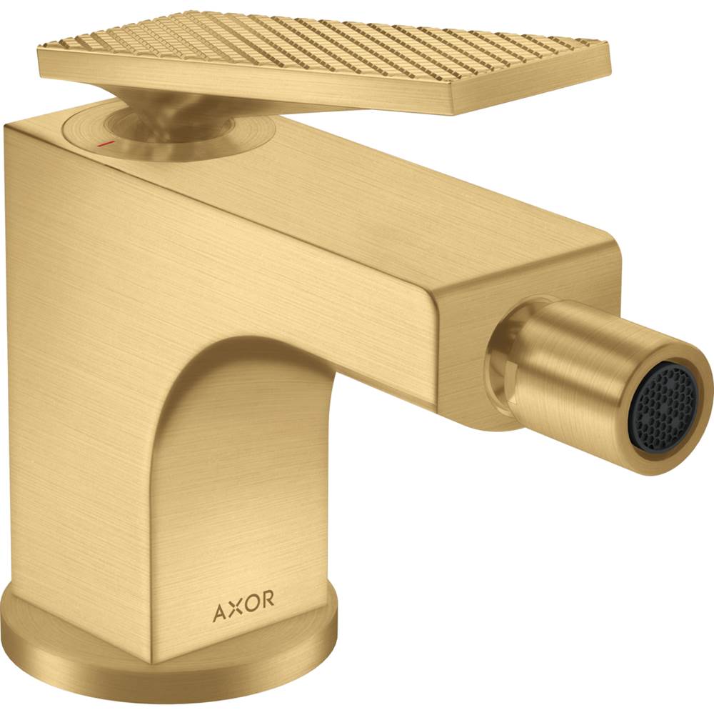 General Plumbing Supply DistributionAxorCitterio Single-Hole Bidet Faucet with Pop-Up Drain- Rhombic Cut, 1.5 GPM in Brushed Gold Optic