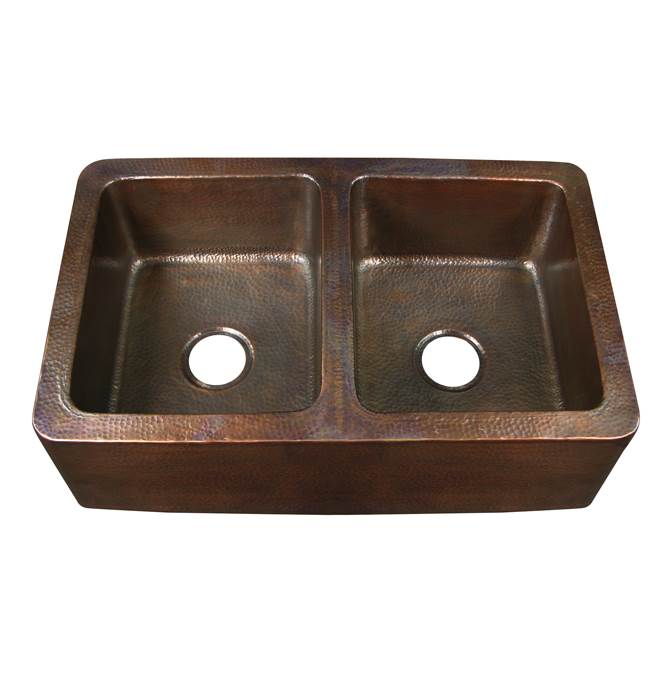 General Plumbing Supply DistributionBarclayPembroke Double Bowl Farmer Sink, Hammered Antique Copper