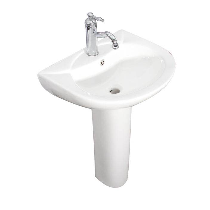 General Plumbing Supply DistributionBarclayBanks Pedestal with 1Faucet Hole, Overflow, White