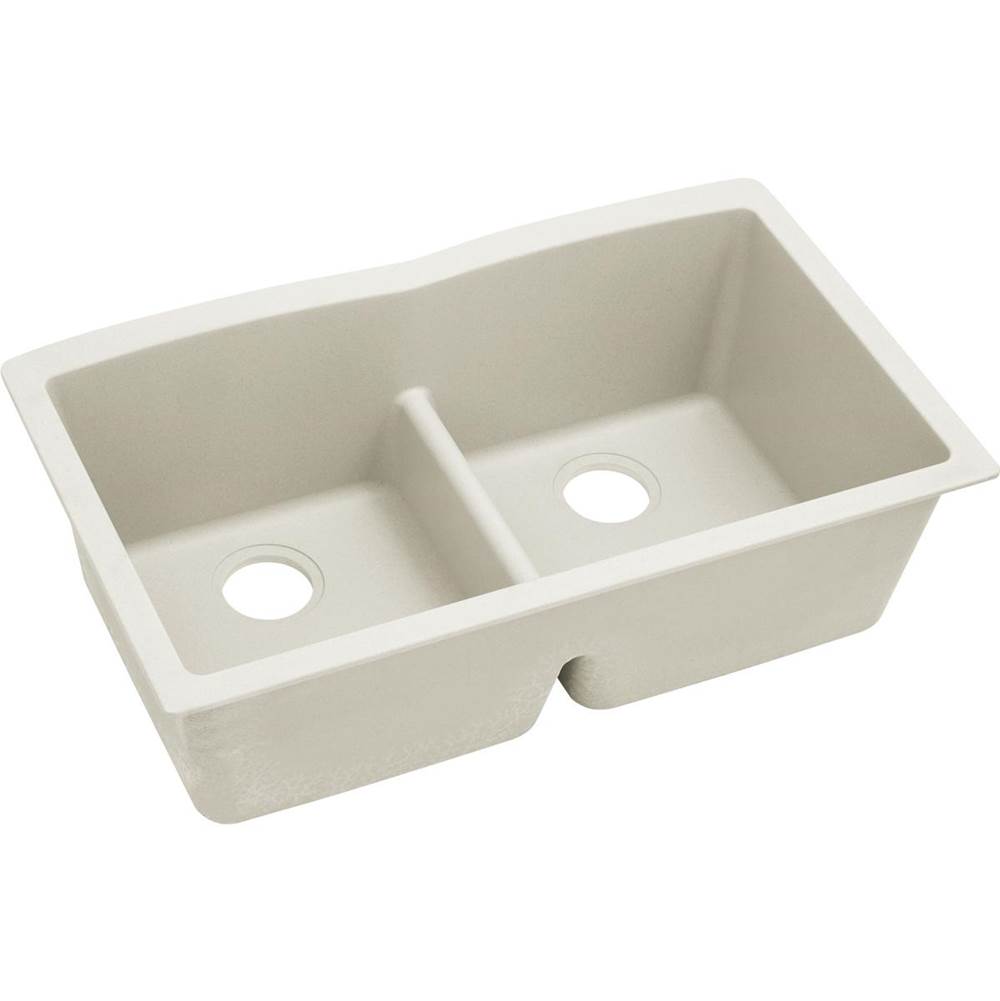 General Plumbing Supply DistributionElkay Reserve SelectionElkay Quartz Luxe 33'' x 19'' x 10'', Equal Double Bowl Undermount Sink with Aqua Divide, Ricotta
