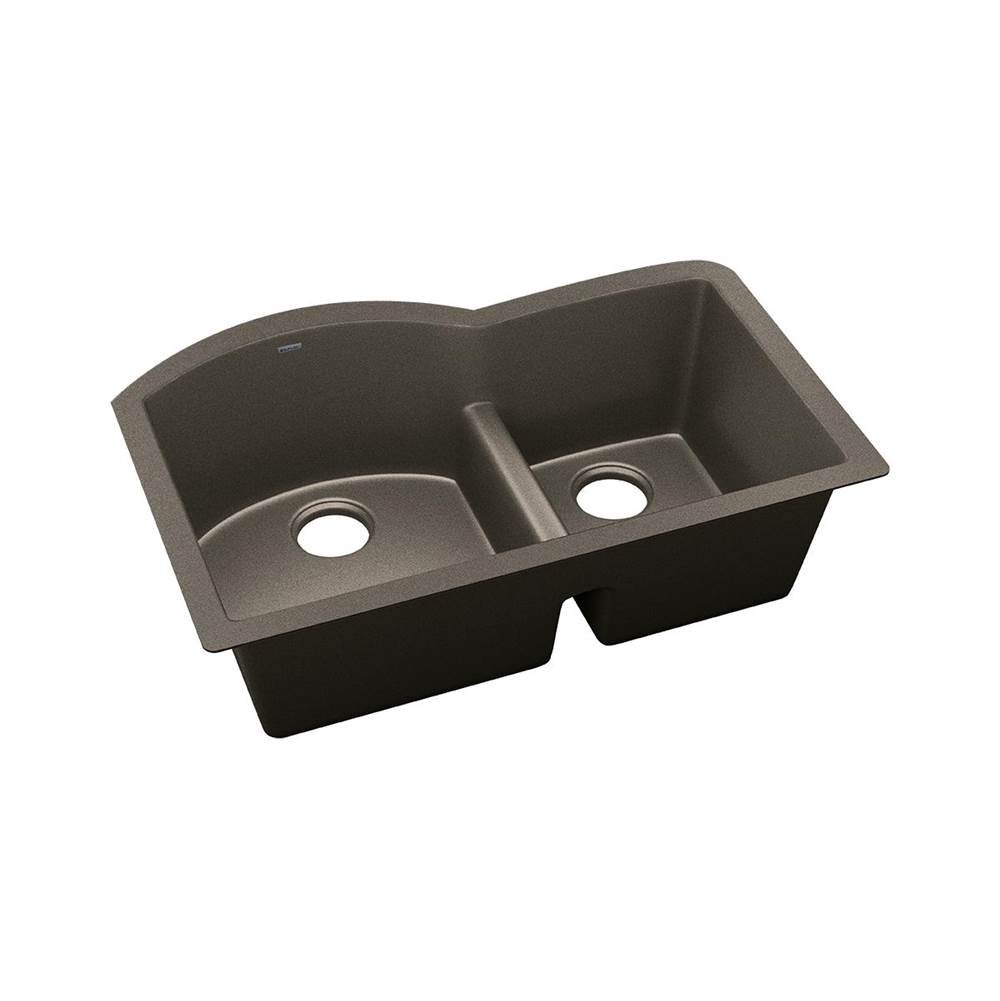 General Plumbing Supply DistributionElkay Reserve SelectionElkay Quartz Luxe 33'' x 22'' x 10'', Offset 60/40 Double Bowl Undermount Sink with Aqua Divide, Chestnut