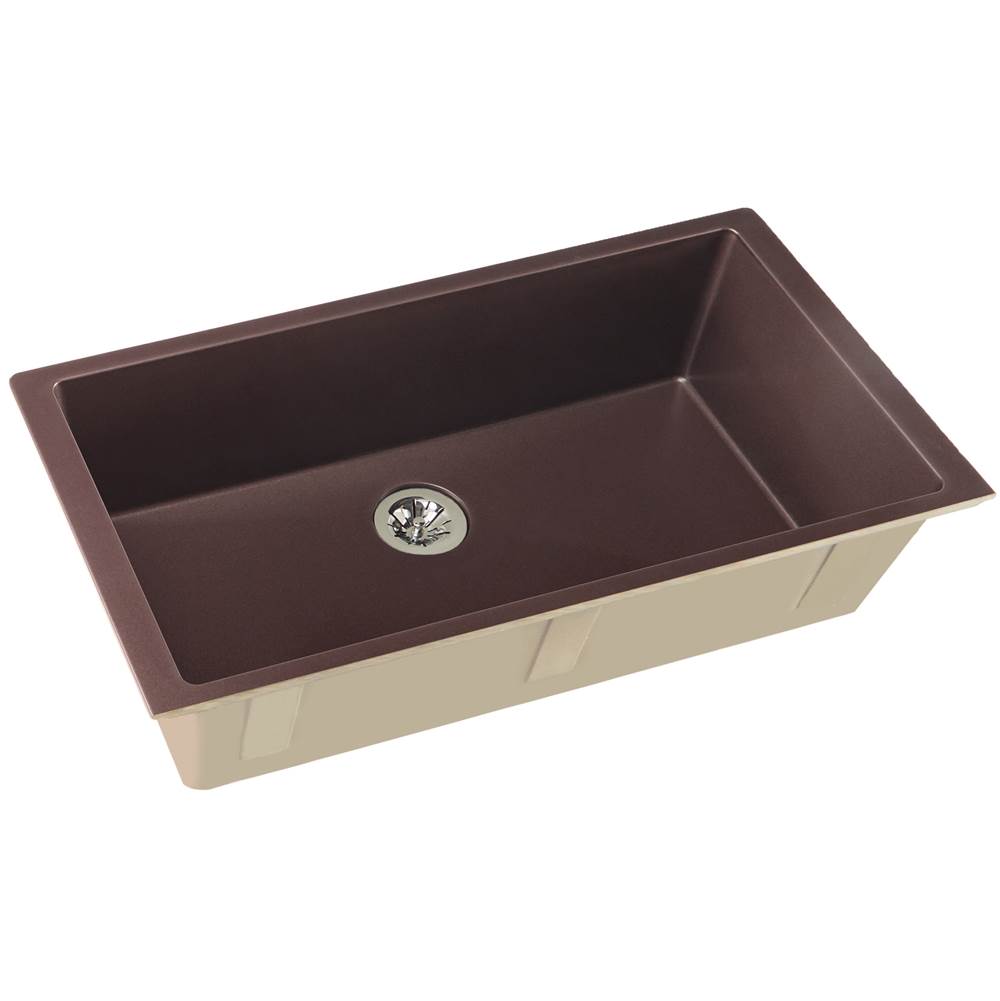 General Plumbing Supply DistributionElkay Reserve SelectionElkay Quartz Luxe 35-7/8'' x 19'' x 9'' Single Bowl Undermount Kitchen Sink with Perfect Drain, Chestnut