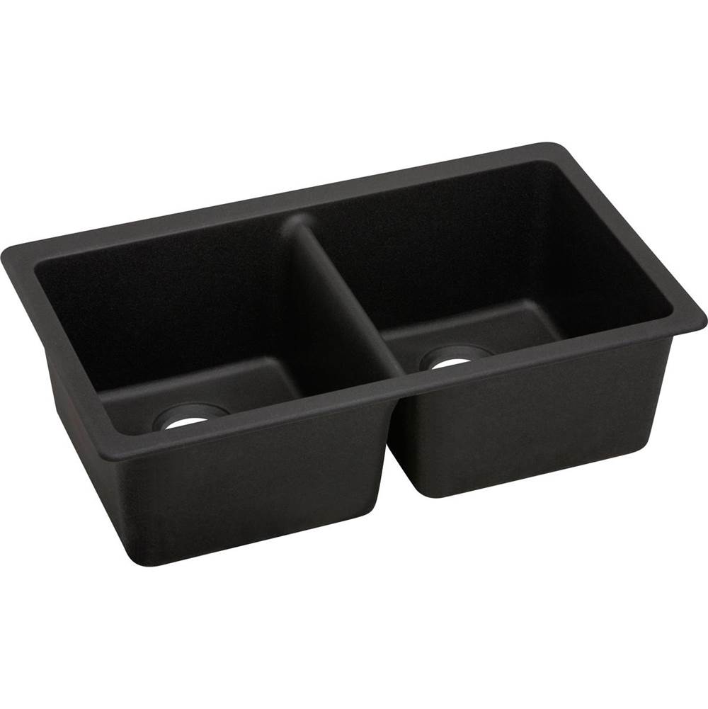 General Plumbing Supply DistributionElkay Reserve SelectionElkay Quartz Luxe 33'' x 18-1/2'' x 9-1/2'', Equal Double Bowl Undermount Sink, Caviar