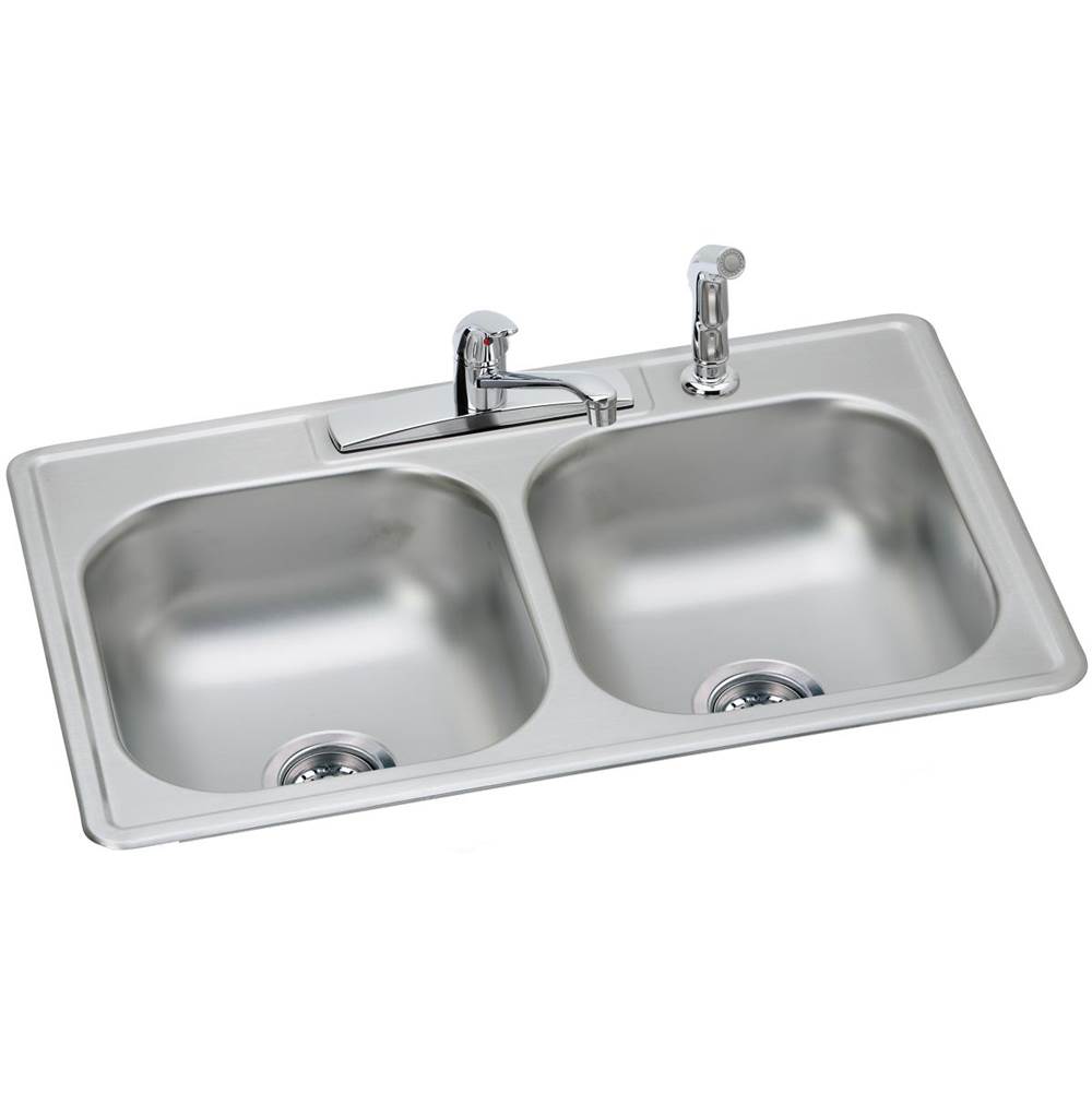 Elkay Drop In Double Bowl Sink Kitchen Sinks item DD233224DF