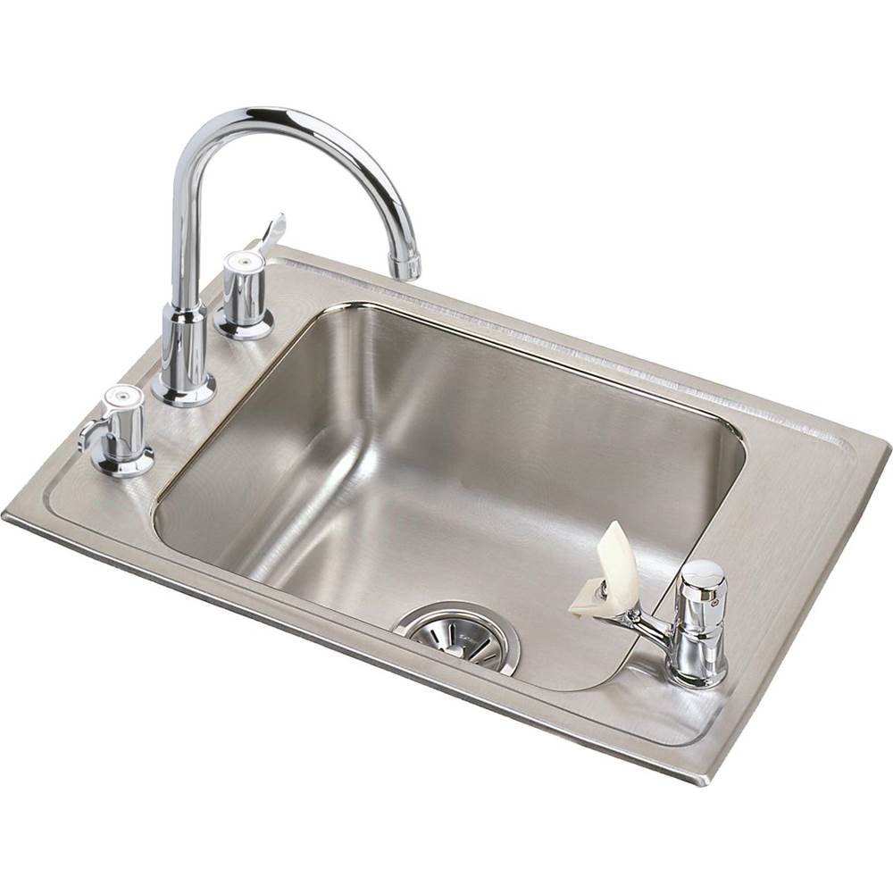 General Plumbing Supply DistributionElkayLustertone Classic Stainless Steel 31'' x 19-1/2'' x 7-5/8'', 4-Hole Single Classroom Sink Plus Faucet/Bubbler Kit