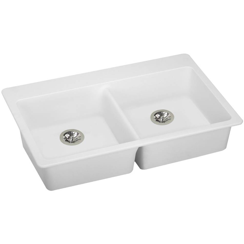 Elkay Drop In Double Bowl Sink Kitchen Sinks item ELGAD3322PDWH0