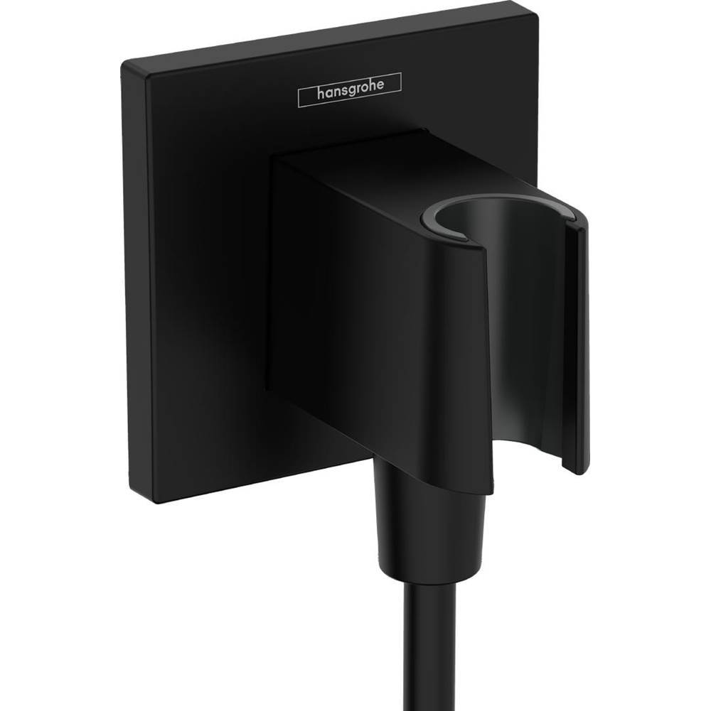 General Plumbing Supply DistributionHansgroheFixFit E Wall Outlet with Handshower Holder in Matte Black