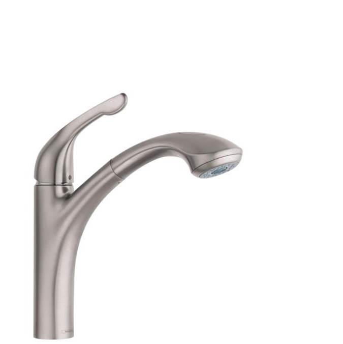 General Plumbing Supply DistributionHansgroheAllegro E Kitchen Faucet, 2-Spray Pull-Out, 1.75 GPM in Steel Optic