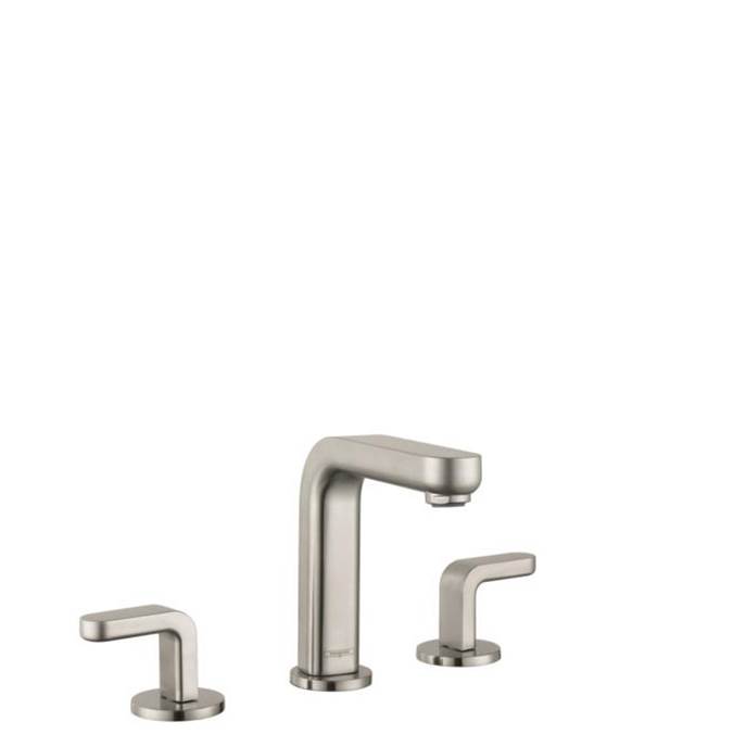 General Plumbing Supply DistributionHansgroheMetris S Widespread Faucet 100 with Lever Handles and Pop-Up Drain, 1.2 GPM in Brushed Nickel