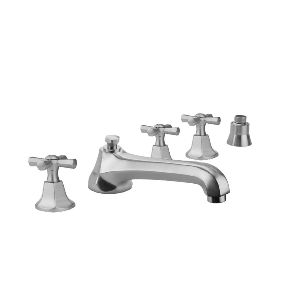 General Plumbing Supply DistributionJacloAstor Roman Tub Set with Low Spout and Hex Cross Handles and Straight Handshower Mount