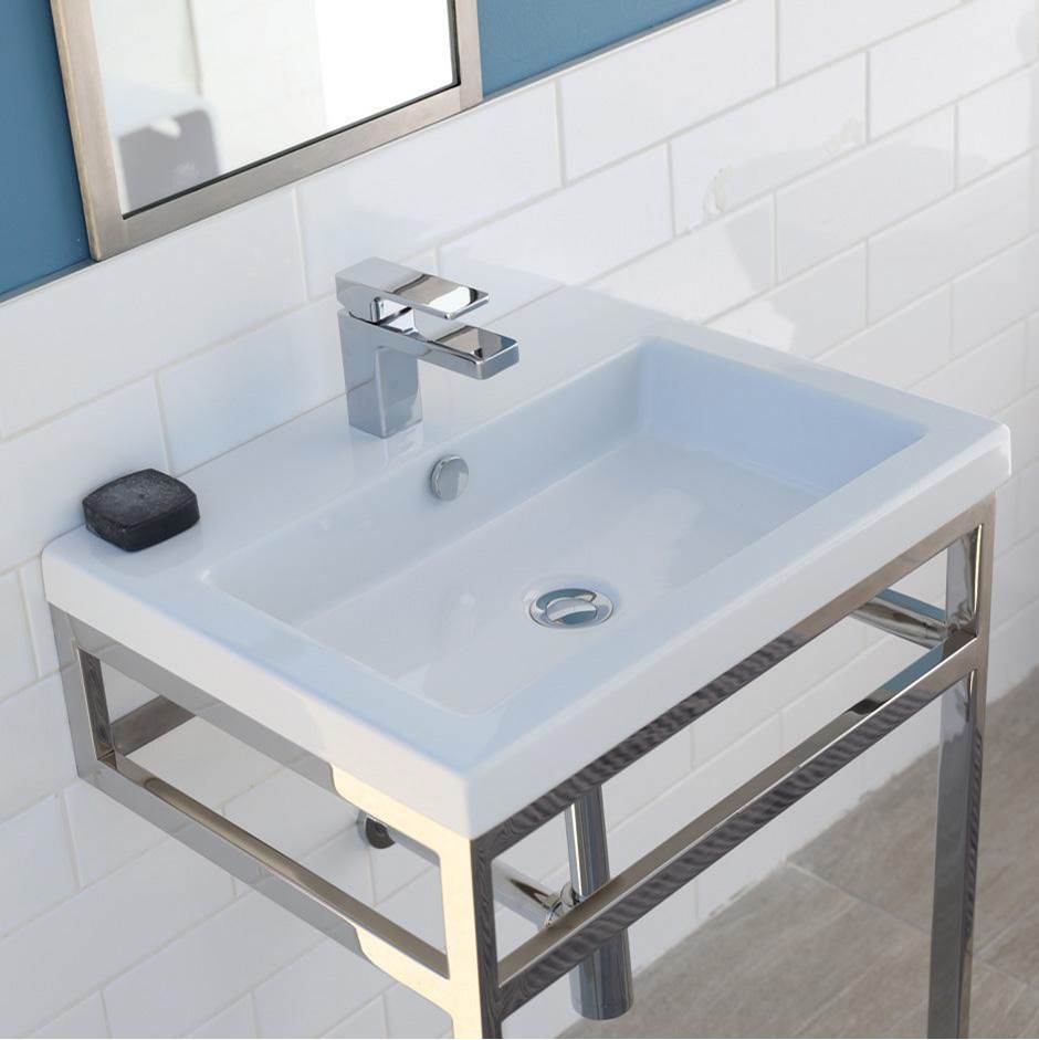 General Plumbing Supply DistributionLacavaWall-mount, vanity top or self-rimming porcelain Bathroom Sink with an overflow.
