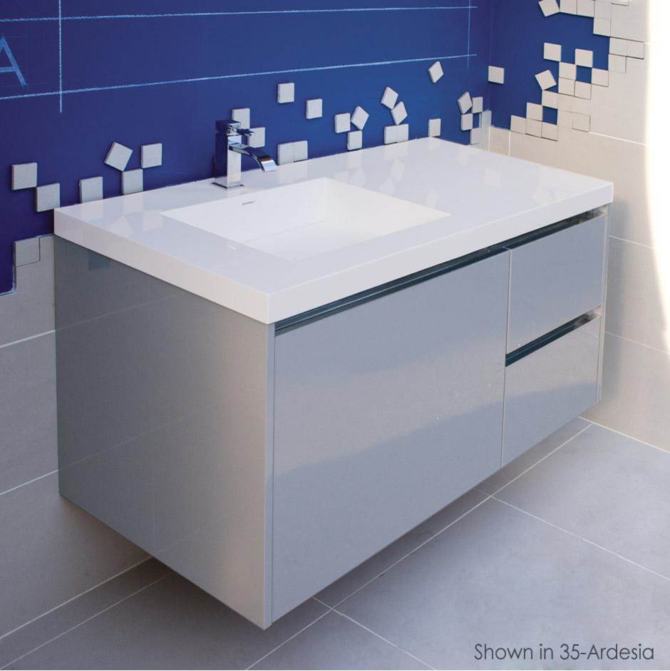 General Plumbing Supply DistributionLacavaWall-mounted undercounter vanity with a large drawer on left and 2 small drawers on right
