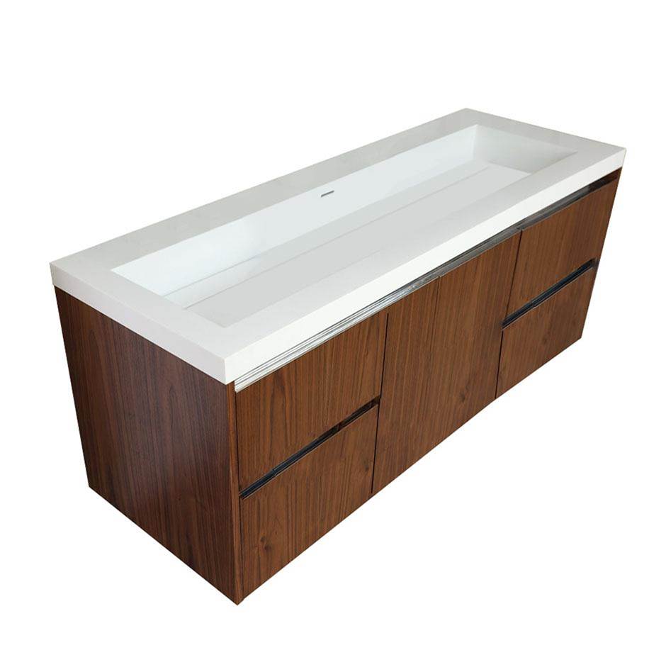 General Plumbing Supply DistributionLacavaWall-mounted undercounter vanity with  a large drawer on the  center and two small drawers on left and right