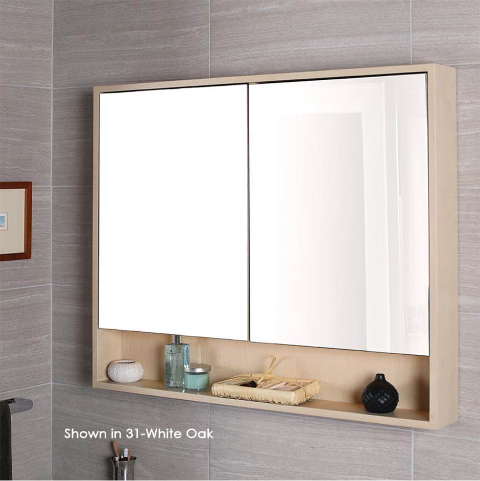 General Plumbing Supply DistributionLacavaSurface-mount medicine cabinet with two mirrored doors, two adjustable glass shelves in each section and LED lights in cubby.