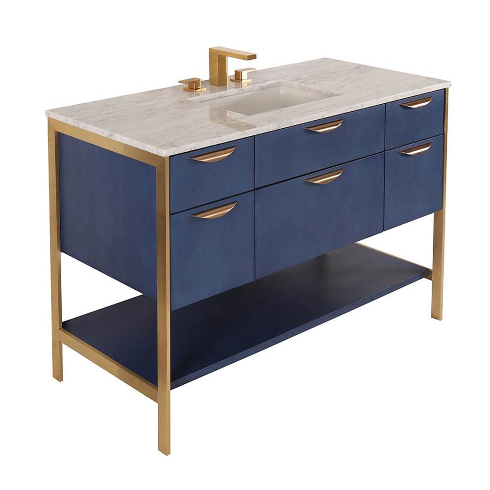 General Plumbing Supply DistributionLacavaCabinet of free standing under-counter vanity with five drawers, bottom wood shelf and metal frame (pulls included).