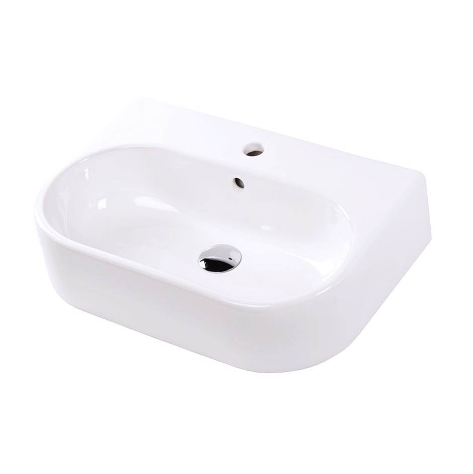 General Plumbing Supply DistributionLacavaWall mounted Bathroom Sink available with 01 - one faucet hole, 02 - two faucet holes, 03 - three faucet holes in 8'' spread. 24''w, 16''d, 6''h