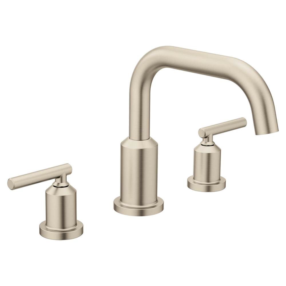 General Plumbing Supply DistributionMoenGibson Two-Handle Deck Mounted Modern Roman Tub Faucet, Valve Required, Brushed Nickel