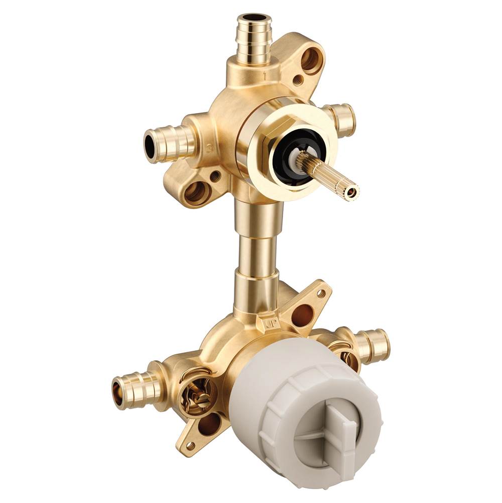 General Plumbing Supply DistributionMoenM-CORE 3-Series Mixing Valve with 2 or 3 Function Integrated Transfer Valve with Cold Expansion PEX Connections and Stops