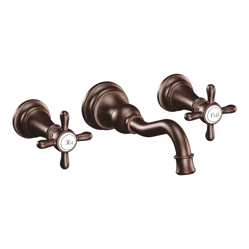 General Plumbing Supply DistributionMoenWeymouth 2-Handle Wall Mount High-Arc Bathroom Faucet in Oil Rubbed Bronze (Valve Sold Separately)