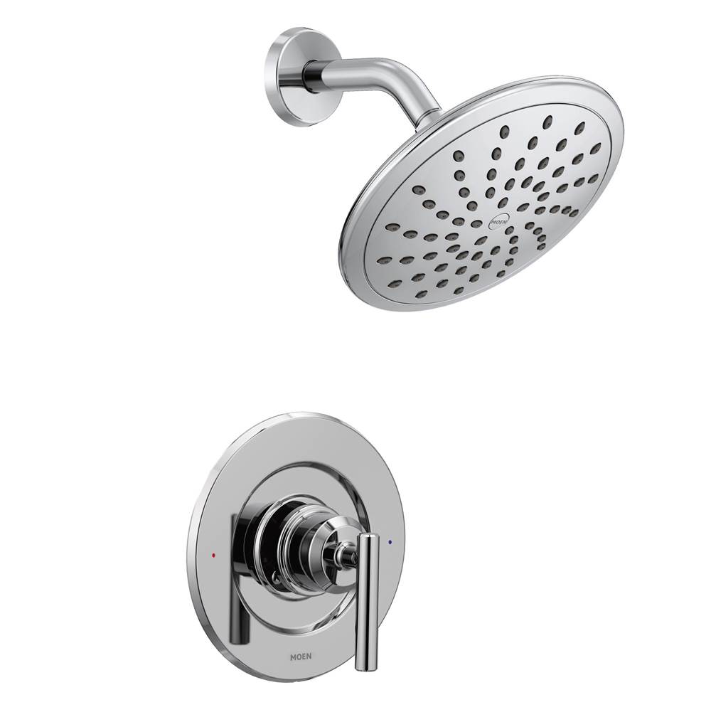 General Plumbing Supply DistributionMoenGibson Posi-Temp Pressure Balancing Modern Shower Only Trim with 8-Inch Rainshower, Valve Required, Chrome