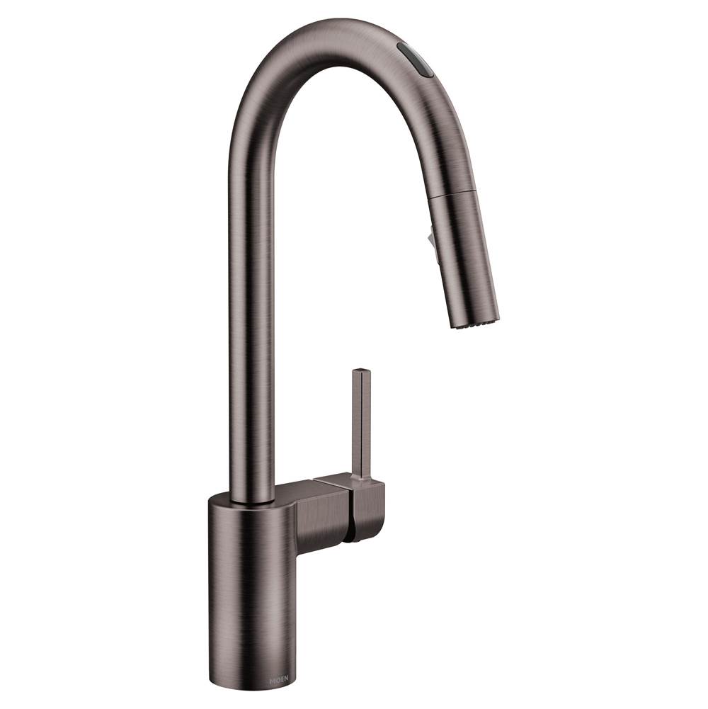 General Plumbing Supply DistributionMoenAlign Smart Faucet Touchless Pull Down Sprayer Kitchen Faucet with Voice Control and Power Boost, Spot Resist Black Stainless