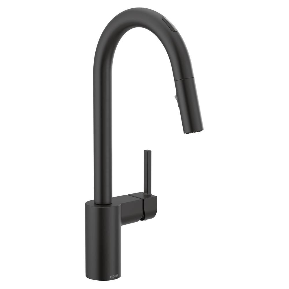 General Plumbing Supply DistributionMoenAlign Smart Faucet Touchless Pull Down Sprayer Kitchen Faucet with Voice Control and Power Boost, Matte Black