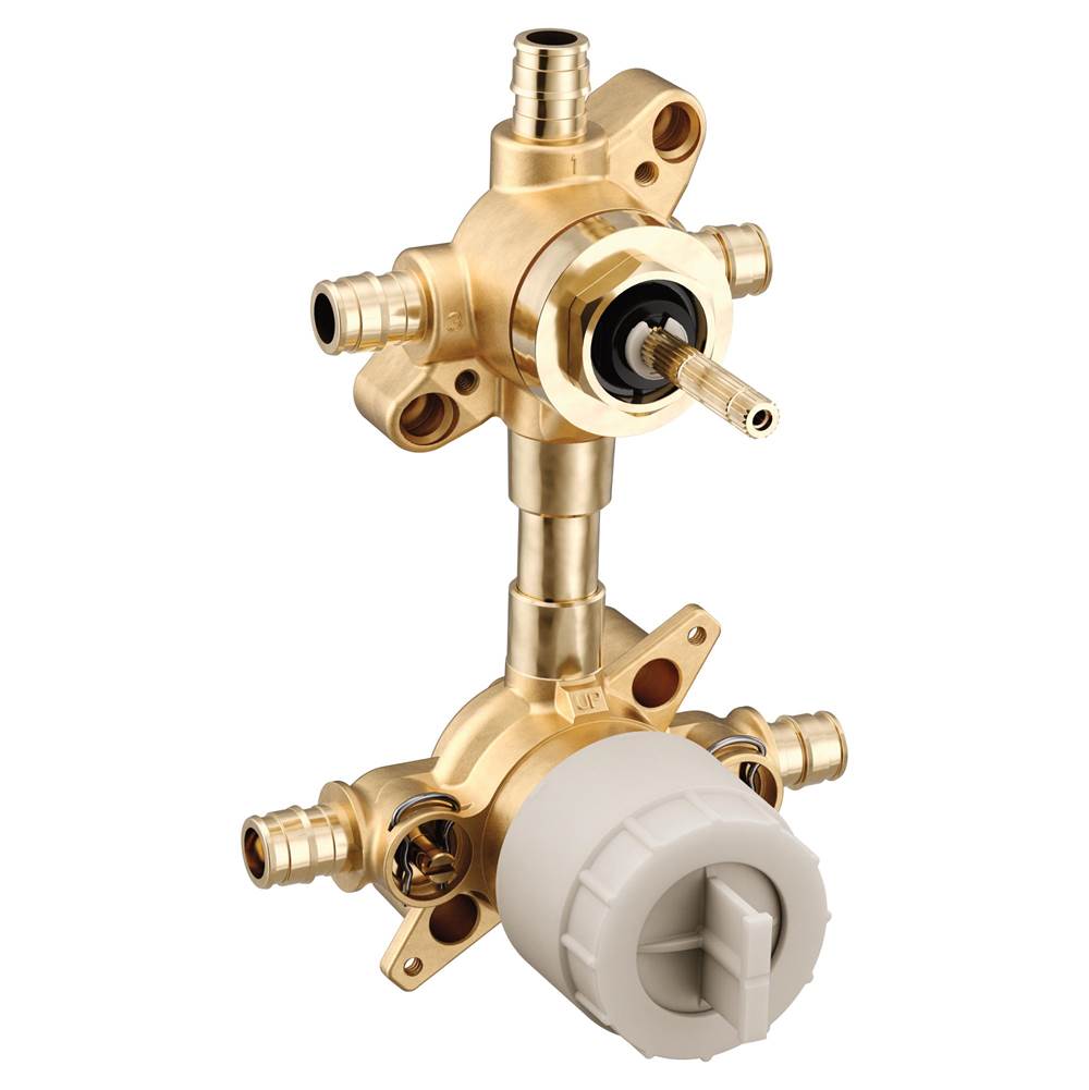 General Plumbing Supply DistributionMoenM-CORE 3-Series Mixing Valve with 3 or 6 Function Integrated Transfer Valve with Cold Expansion PEX Connections and Stops