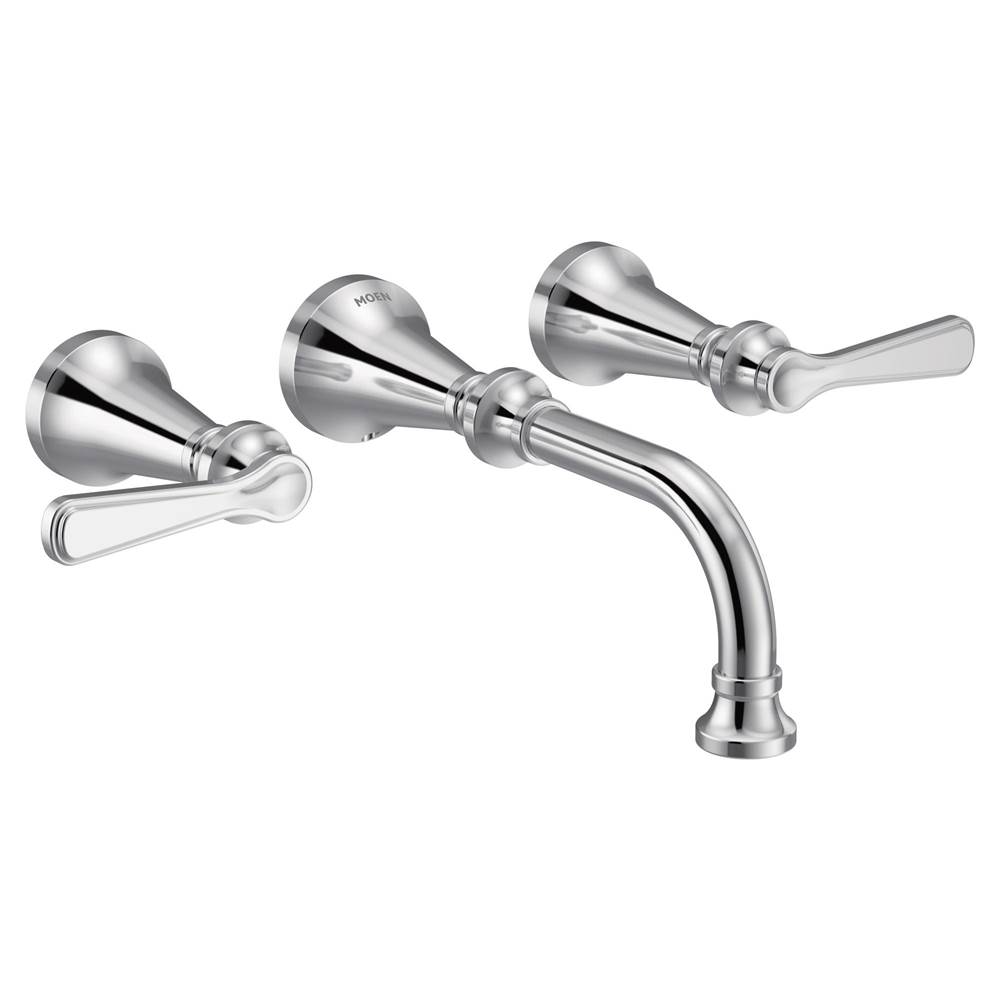 General Plumbing Supply DistributionMoenColinet Traditional Lever Handle Wall Mount Bathroom Faucet Trim, Valve Required, in Chrome