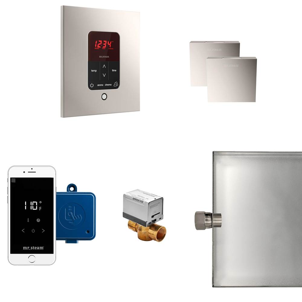 General Plumbing Supply DistributionMr. SteamButler Max Steam Shower Control Package with iTempoPlus Control and Aroma Designer SteamHead in Square Polished Nickel