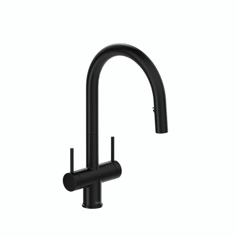 General Plumbing Supply DistributionRiobelAzure™ Two Handle Pull-Down Kitchen Faucet With C-Spout