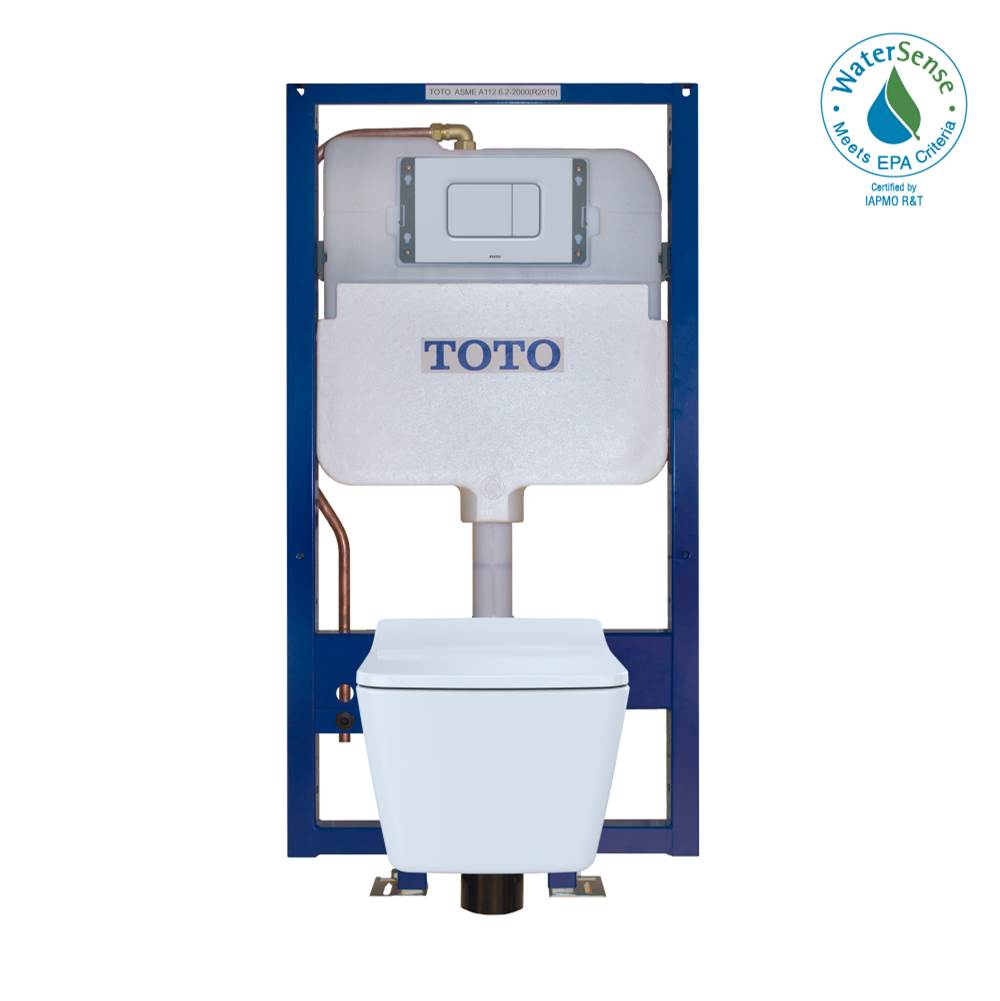 General Plumbing Supply DistributionTOTOToto® Sp Wall-Hung Square-Shape Toilet And Duofit® In-Wall 1.28 And 0.9 Gpf Dual-Flush Tank System With Copper Supply