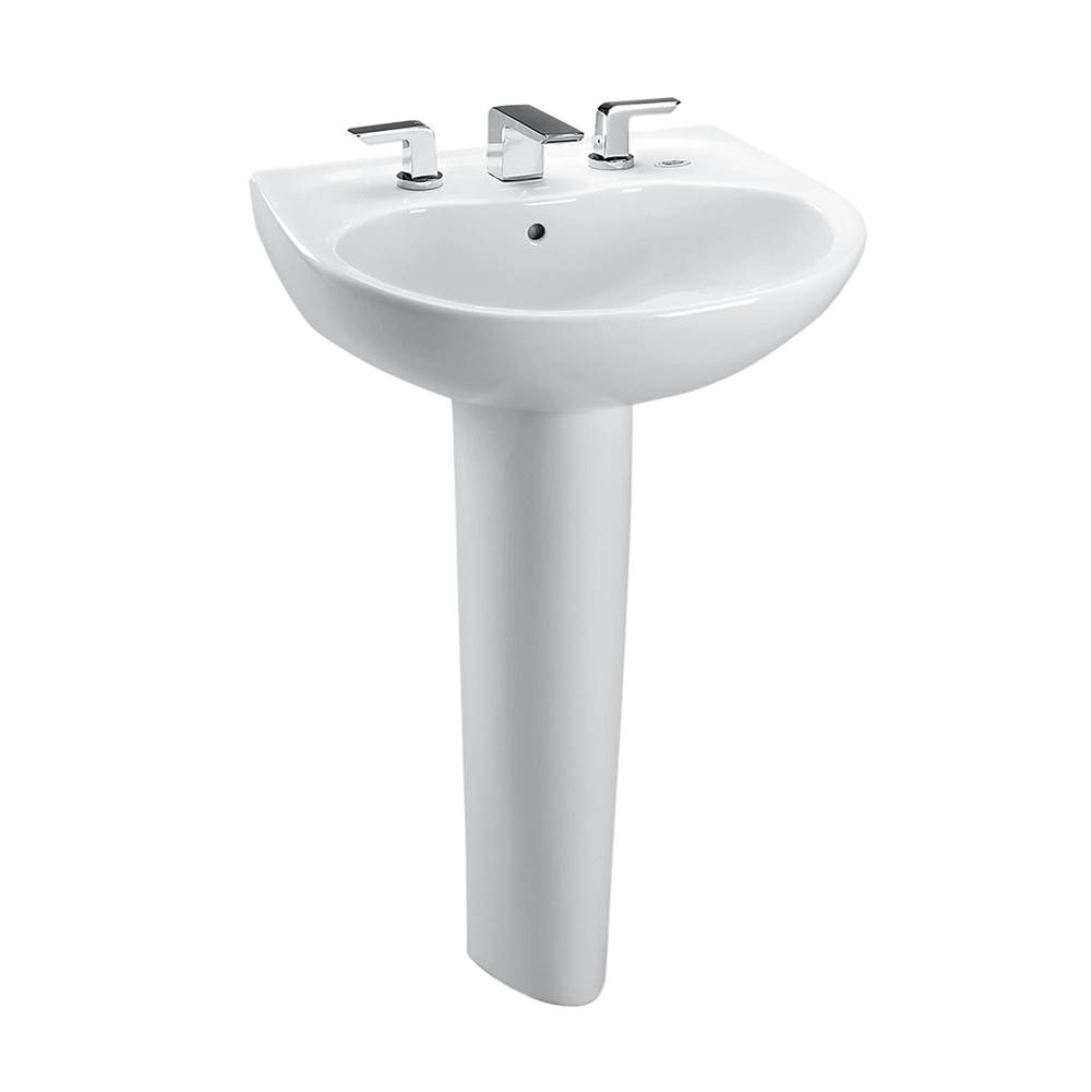 General Plumbing Supply DistributionTOTOToto® Supreme® Oval Basin Pedestal Bathroom Sink With Cefiontect For 8 Inch Center Faucets, Cotton White