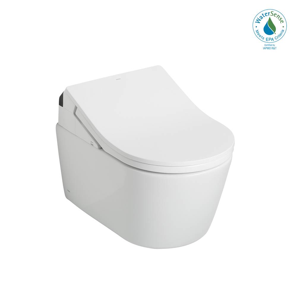 General Plumbing Supply DistributionTOTOToto® Washlet®+ Rp Wall-Hung D-Shape Toilet With Rx Bidet Seat And Duofit® In-Wall 1.28 And 0.9 Gpf Dual-Flush Tank System, Matte Silver